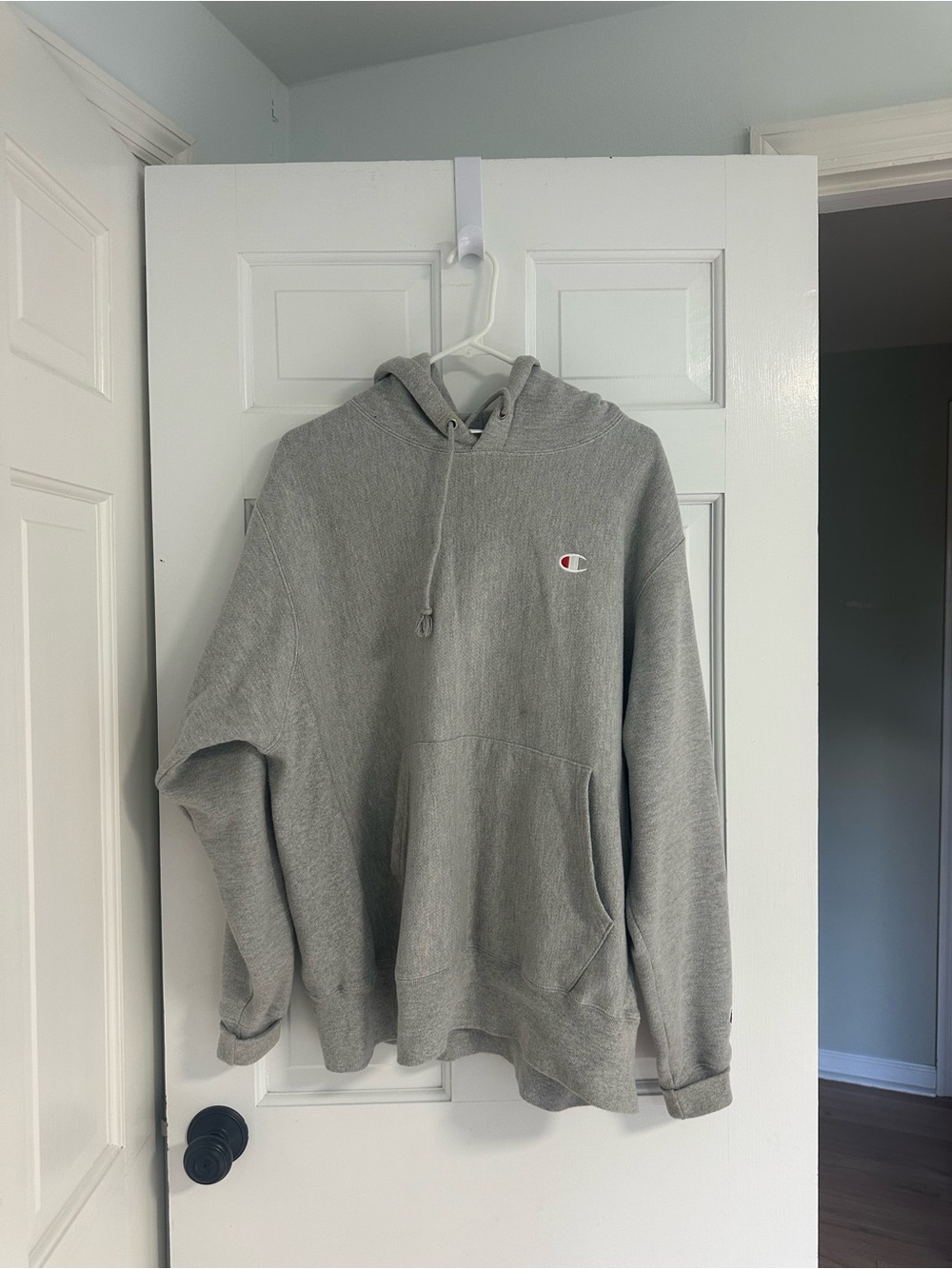Champion grey reverse weave large hoodie